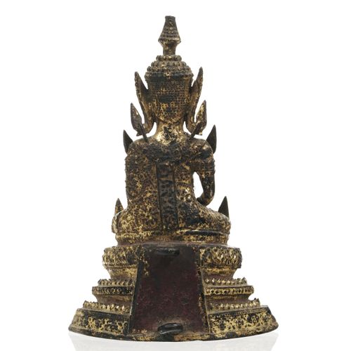 Null A lacquered and gilded bronze seated figure of the Buddha, Thailand, Rattan&hellip;