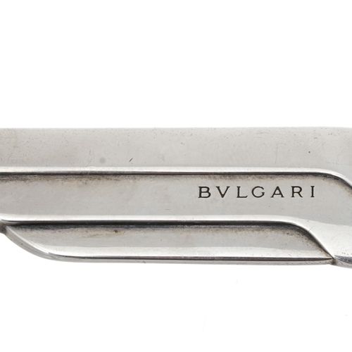 Null Coupe-papier en métal argenté Bulgari, long. 18,5 cm