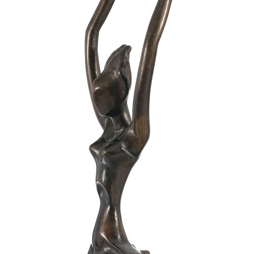 Null Hattakitkosol Somchai (1934-2000), Ballerine au ruban, sculpture en bronze,&hellip;