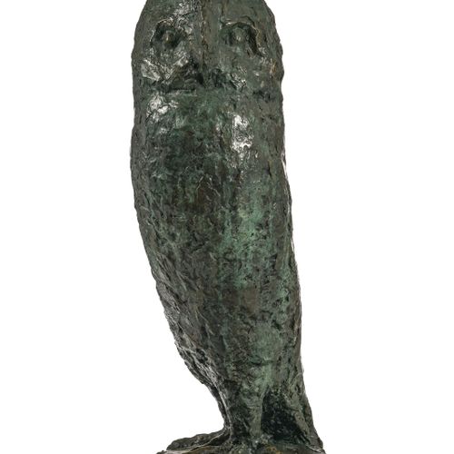 Null Louis Laubignat (1945), Hibou, bronze à patine verte, signé LAUBIGNAT et nu&hellip;