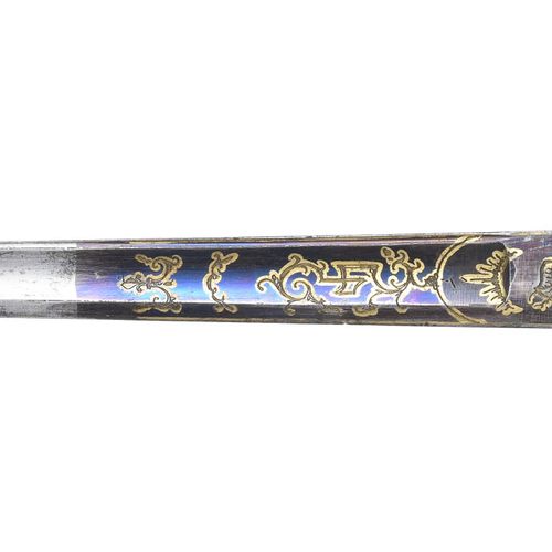 Null Dague de chasse du XVIIIe s., poignée en ivoire avec inclusions en argent. &hellip;