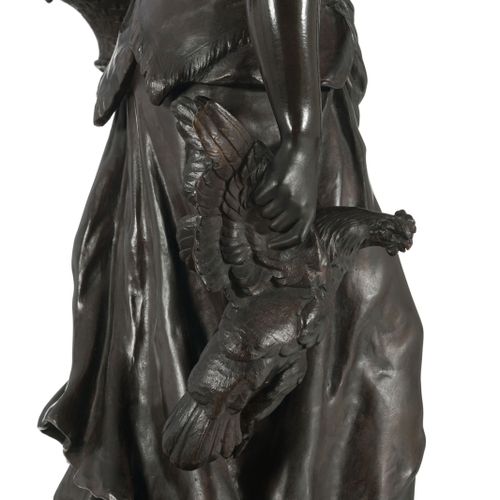Null Mathurin Moreau (1822-1912), Marchande de volaille, bronze à patine brune, &hellip;