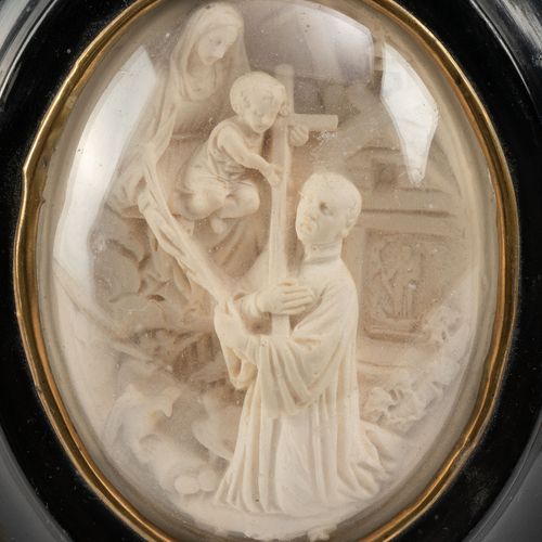 Null Vierge de la rose et Vierge à l'enfant avec Saint Jean, 2 miniatures sculpt&hellip;