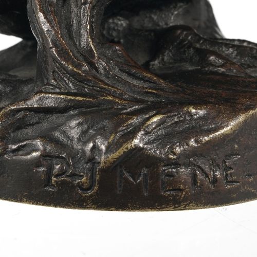 Null Pierre-Jules Mêne (1810-1879), Canard à l'envol, bronze à patine brune, sig&hellip;