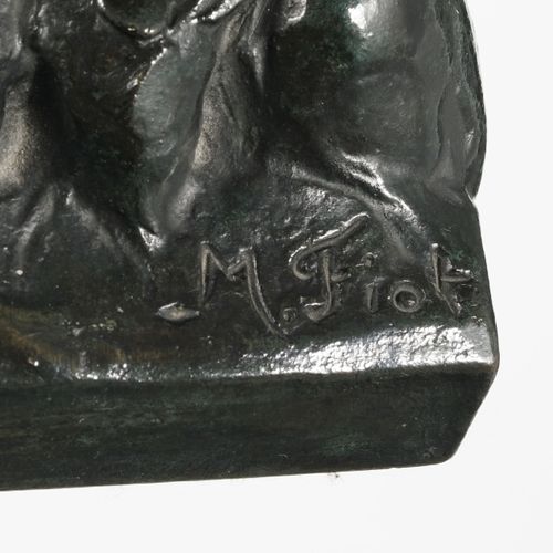 Null Maximilien Fiot (1886-1953), Bustes de chiens, paire de serre-livres en bro&hellip;