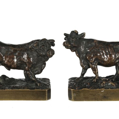 Null Christophe Fratin (1801-1864), Taureau et vache, groupe de deux petits  bro&hellip;