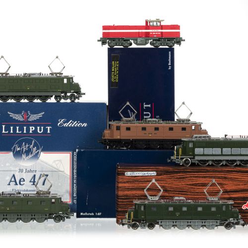 Null LILIPUT (Autriche), et LILIPUT-BACHMANN, échelle HO, lot de 6 locomotives s&hellip;