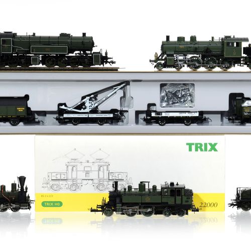 Null TRIX (Allemagne), échelle HO, "Chemins de fer bavarois", lot comprenant : -&hellip;