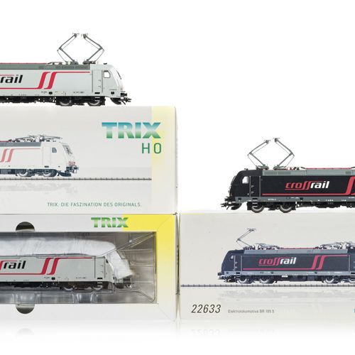 Null TRIX (Allemagne), échelle HO, lot de 3 locomotives BR 185.5 de la société C&hellip;