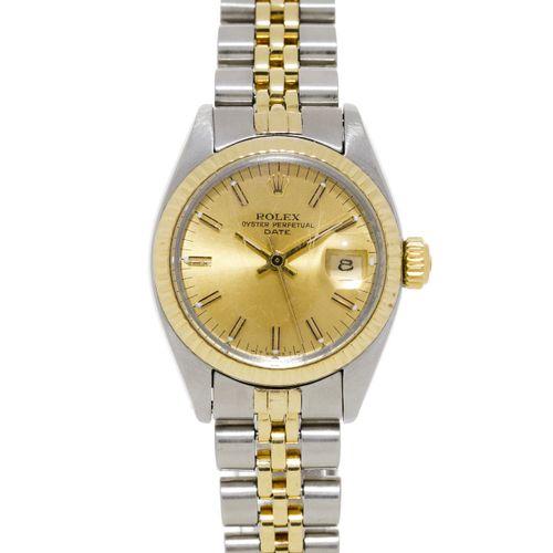 Null Rolex, Date, ref. 6916/6919, gold and steel wristwatch, circa 1978Movement:&hellip;