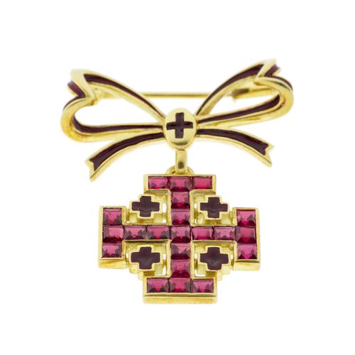 Null Gerald Genta, knot brooch with the cross of the Order of the Holy Sepulchre&hellip;