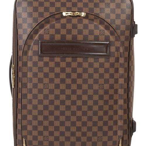 Null Louis Vuitton, Pegasus suitcase in ebony coated canvas and brown leather, 5&hellip;