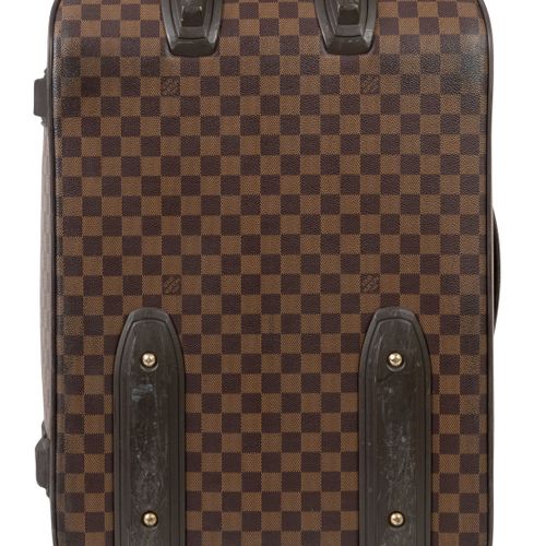 Null Louis Vuitton, Pegasus suitcase in ebony coated canvas and brown leather, 5&hellip;