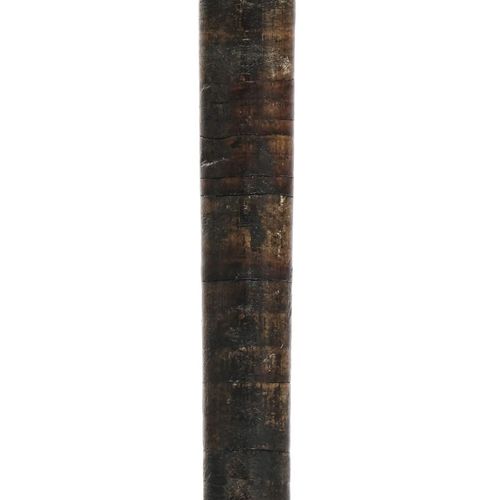Null Bastone con pomo in legno tornito e dischi in corno, XIX secolo, Inghilterr&hellip;