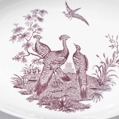 Null 韦奇伍德陶器服务套装，利物浦鸟类图案，包括41件：11个餐盘，9个甜点盘，8个小盘，10个汤盘，1个椭圆形盘子，1个椭圆形盘子和1个圆碗
