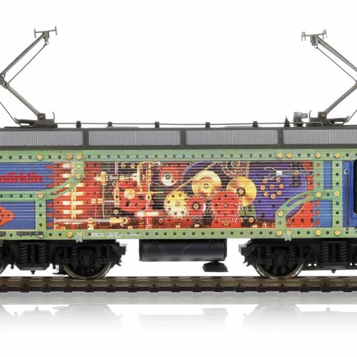 Null Märklin（德国），HO比例，Märklin饰面，一套1台Re 446（DC）机车和7辆货运车。所有的艺术植绒

如同新的一样，装在原来的盒子里
&hellip;