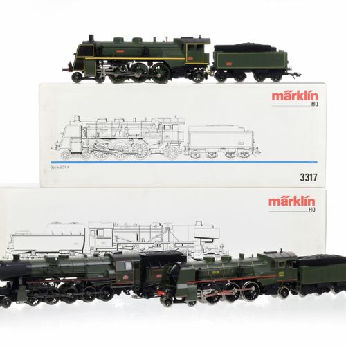 Null Märklin和Märklin - Hamo（德国），HO比例，一套3辆在法国使用的蒸汽机车： - 1辆150 Y型S.N.C.F. Hausberg&hellip;