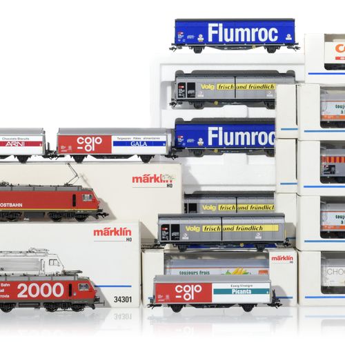 Null Märklin（德国），HO比例，瑞士超市，很多包括：- 1个Re 4/4 IV机车，Rail 2000饰面，AC- 1个Südostbahn Re &hellip;