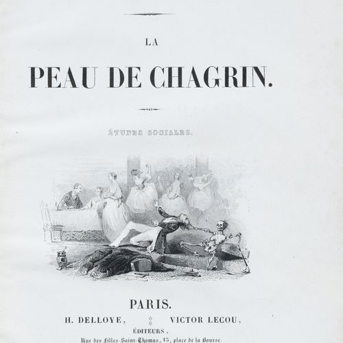 Null BALZAC (Honoré de). La Peau de chagrin. París, Delloye-Lecou, 1838. In-8° e&hellip;