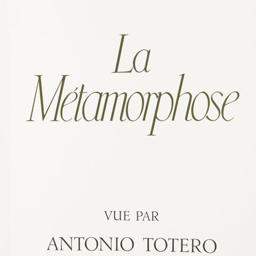 Null KAFKA Franz - TOTERO Antonio. La métamorphose. Paris, Ariane Lancell, Art e&hellip;