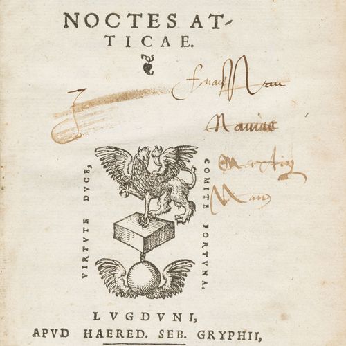 Null [GELLIUS（Aulus）]。Auli Gellii luculentissimi scriptoris Noctes Atticae。里昂，Sé&hellip;