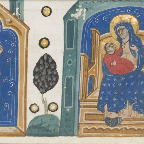 Null [MANUSCRIT]. 4 miniaturas sobre pergamino de un manuscrito dominico, Boloni&hellip;
