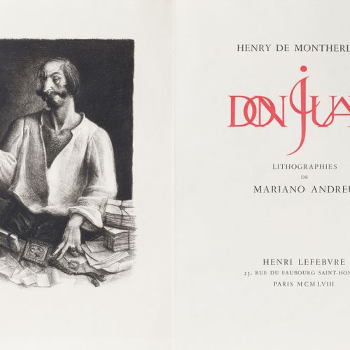 Null MONTHERLANT (Enrique de) - ANDREU. Don Juan. París, Henri Lefèbvre, 1958. I&hellip;