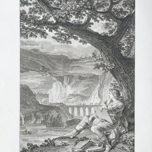 Null ROUCHER (Jean-Antoine).几个月，十二首诗。巴黎，Quillau和De Conti，1779。2卷4开本，全大理石纹金色小牛皮，书&hellip;