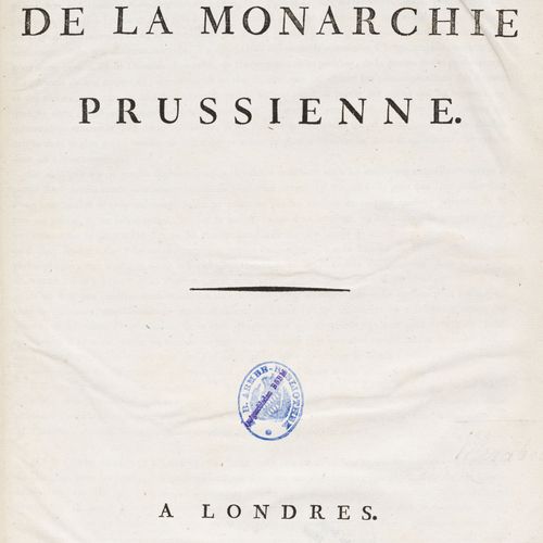 Null MIRABEAU (Honoré-Gabriel Riqueti, comte de). De la monarchie prussienne sou&hellip;