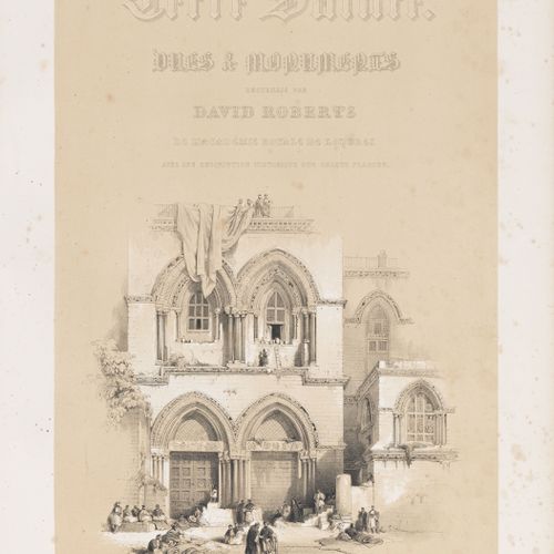 Null 罗伯茨（David）。圣洁的土地。布鲁塞尔，De Wasme，1843年。2卷宽页装，棕色半铬合金，书脊有装饰和镀金（时期装订）。这部英语作品的法文第&hellip;