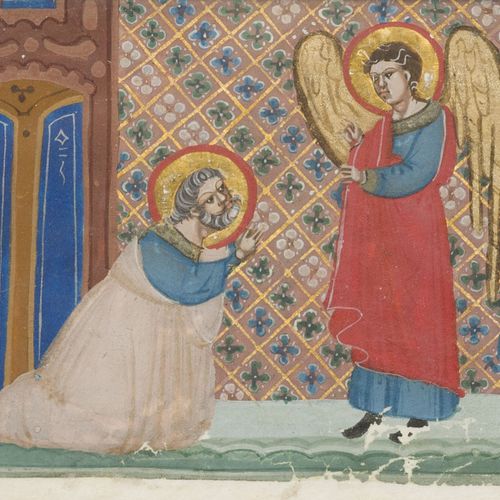 Null [MANUSCRIT]. 4 miniaturas sobre pergamino de un manuscrito dominico, Boloni&hellip;