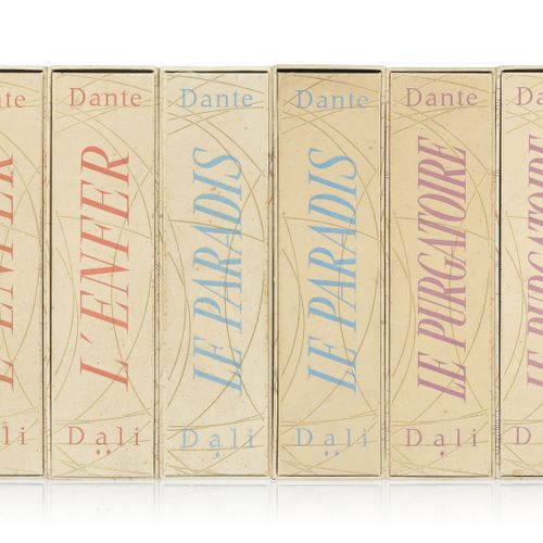 Null DALI（萨尔瓦多）--DANTE。神曲》。巴黎，Les Heures claires, 1959-1963。3个部分，共6卷，折叠式封面，装在出版商&hellip;