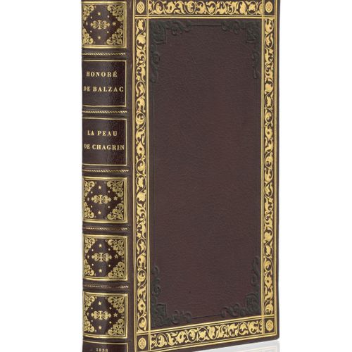 Null 巴尔扎克（奥诺雷-德）。La Peau de chagrin.巴黎，Delloy-Lecou，1838年。8开本，全马齿苋摩洛哥文，书脊镀金和镀金棱纹&hellip;