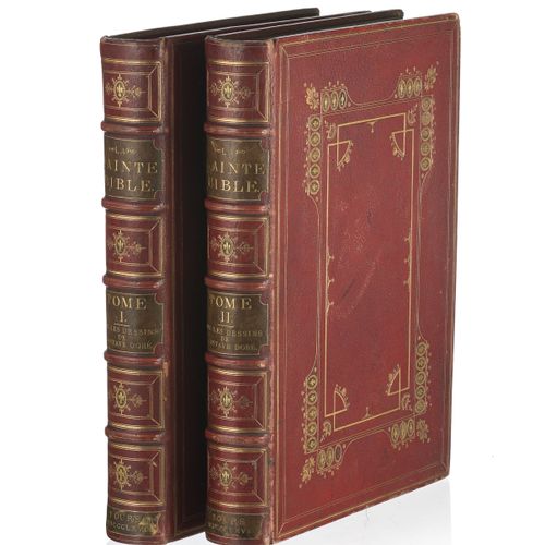 Null [DORE（古斯塔夫）：根据武加大写的《圣经》。图尔，Alfred Mame et Fils，1866年。2卷，大型内页装订，全石榴红摩洛哥，书脊饰以&hellip;