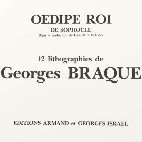 Null BRAQUE (Georges) - SOPHOCLE, ?dipe roi. Parigi, Éditions Armand et Georges &hellip;
