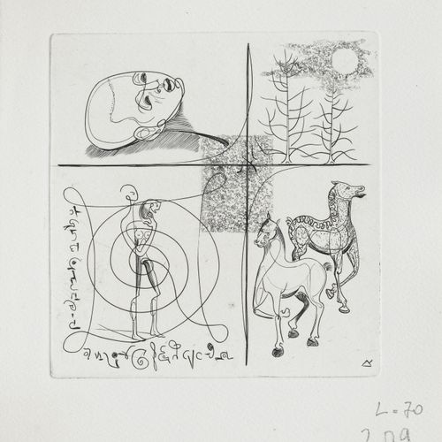 Null 卡夫卡（弗朗茨）。一个乡村医生。Paris, s.N., 1953.4开本，带盖子的封面，装在出版商的插图文件夹和滑套里。饰有克洛尔的12幅布林版画。&hellip;