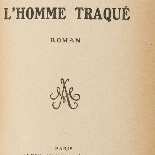 Null CARCO (Francis). L'homme traqué. Paris, Albin Michel, 1922. In-12 bound in &hellip;