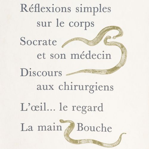 Null ERNI（汉斯）-VALÉRY（保罗）。对身体的简单反思。 巴黎，E. A. D.，[1967]。封面有插图和邮票的双开本，装在出版商的滑套里。附有汉&hellip;