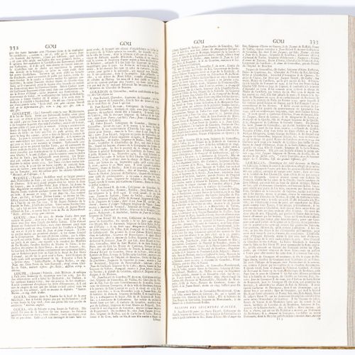 Null 莫雷利（路易斯）。伟大的历史辞典...巴塞尔，Jean Brandmuller，1731-1732年。6卷，半金黄色大理石基座，带角，书脊上装饰有鎏金&hellip;