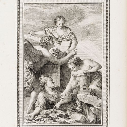 Null [LE MIERRE]。La Peinture.诗歌分三首。巴黎，勒杰，无日期[1769]。4开本，石榴红摩洛哥文，光滑的书脊上饰有鎏金，两侧有鎏金边&hellip;