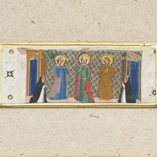 Null [MANUSCRIT]. 4 miniatures sur vélin provenant d'un manuscrit dominicain, Bo&hellip;