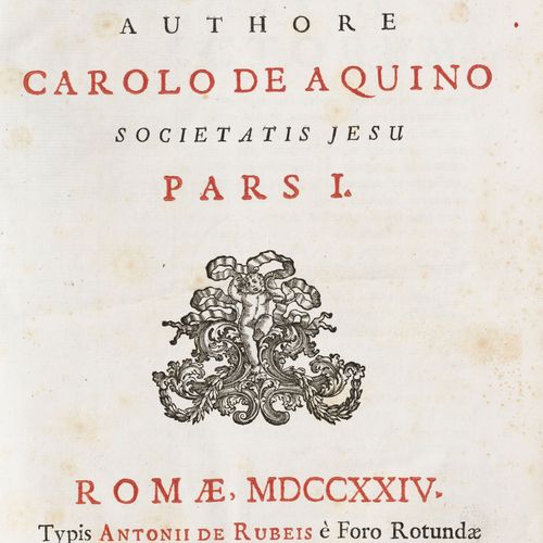 Null AQUINO (Carolo de).Lexici militaris.罗马，安东尼-德-鲁贝斯，1724年。2卷合订本，采用全棕色基底，书脊镀金并有&hellip;