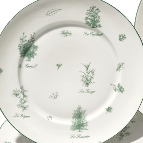 Null Partie de service à dîner en porcelaine, Jacques Coeur, modèle les Herbes A&hellip;