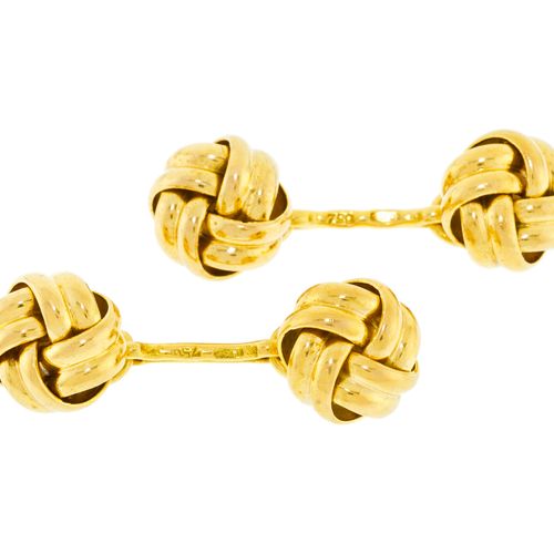 Null Pair of cufflinks knots gold 750