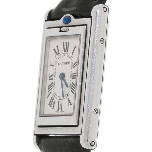 Null Cartier, Tank Basculante, ref. 2405, reloj de acero