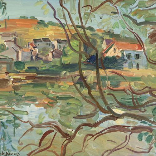 Null André Planson (1898-1981), La marine à Nogent , óleo sobre lienzo, firmado,&hellip;