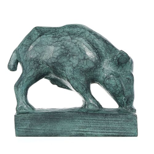 Null Robert Hainard (1906-1999), Wild boar, bronze sculpture, signed and numbere&hellip;