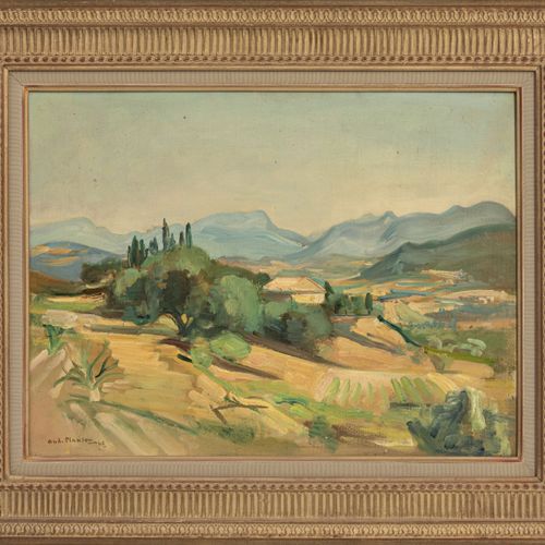 Null André Planson (1898-1981), Paysage, 1945, huile sur toile, signée et datée,&hellip;