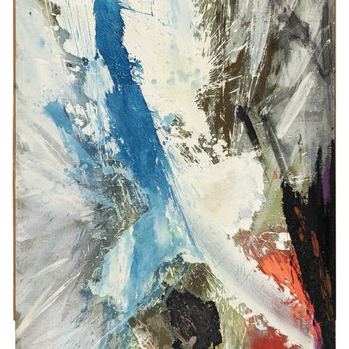 Null Takashi Suzuki (1898-1998)，构图，纸上油画，装在画板上，有签名，181.5x90.5厘米