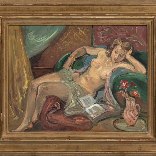 Null André Planson (1898-1981)，女性裸体，布面油画，已签名，50x65厘米